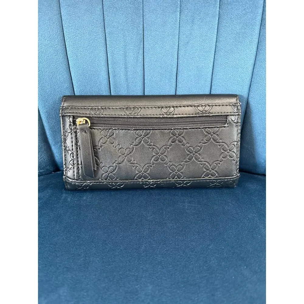 Nine West Vegan Leather Wallet Black